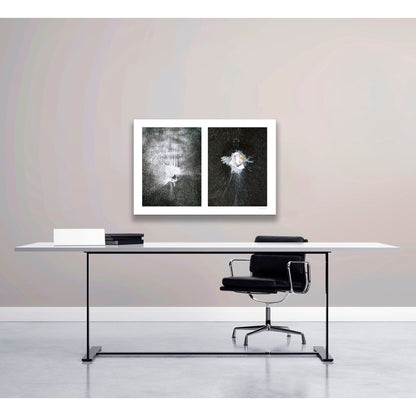 Spills Diptych #13(t): Splatters in White with Cup