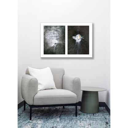Abstraction of spills found on the ground (white splashes)