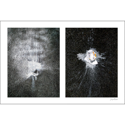 Spills Diptych #13(t): Splatters in White with Cup