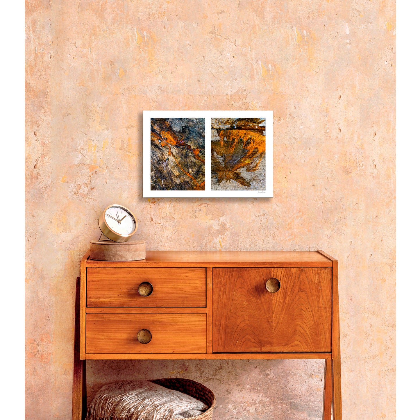 Spills Diptych #15: Coffee Ground Abstract