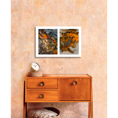 Abstraction of spills found on the ground (orange and white)