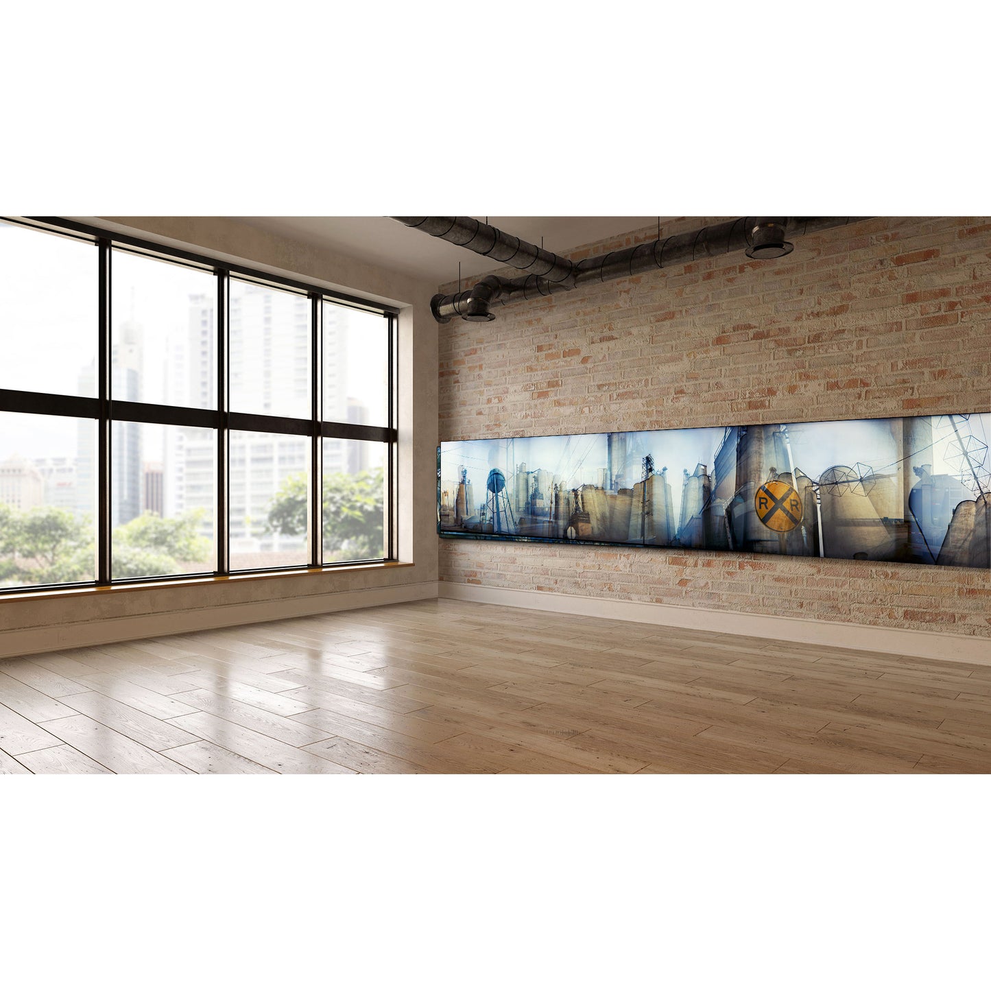 Overlapping multiple exposure shot on film of grain elevator