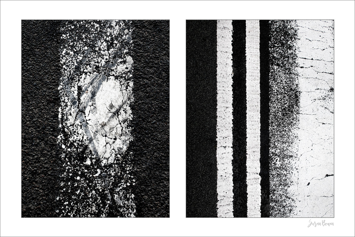 Street Lines #03: Cracked White Lines (small sale size)