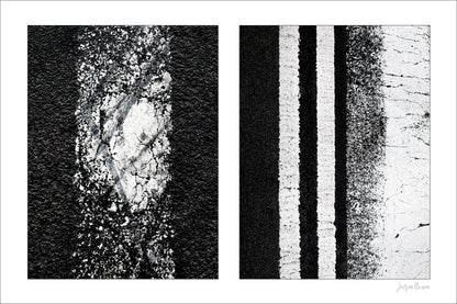 Street Lines #03: Cracked White Lines (small sale size)